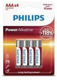 Philips AAA elementai, 4 vnt. pakuotė