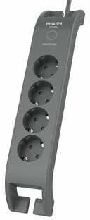 „Philips“ viršįtampių apsauga, 4 lizdai, 2 m, juoda, SPN3140A/60