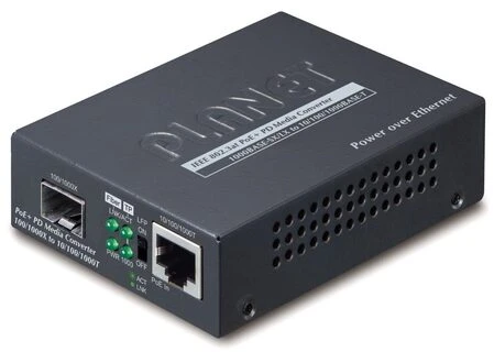 Konwerter światłowodowy Planet PLANET 802.3at PoE+ PD konwerter sieciowy 2000 Mbit/s Juodas