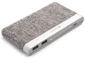 Platinet maitinimo blokas 10000mAh Audinys braided LiPo 2.1A, šviesiai pilkas (44243)