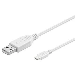 PremiumCord microUSB cable 3m, baltas