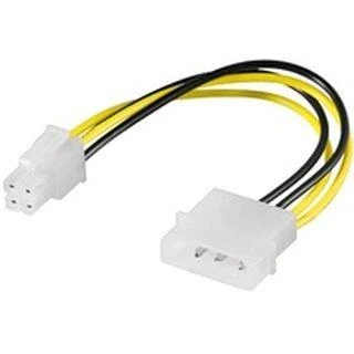 PremiumCord Molex - ATX / EPS 4 kontaktų, 0,15 m, geltona (kn-4)
