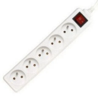 PREMIUMCORD Prailginimo laidas 230V 7m, 5 lizdai + jungiklis, baltas