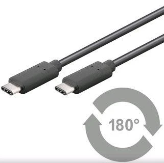 Kabelis USB PremiumCord USB-C - 0.5 m Juodas (ku31cc05bk)