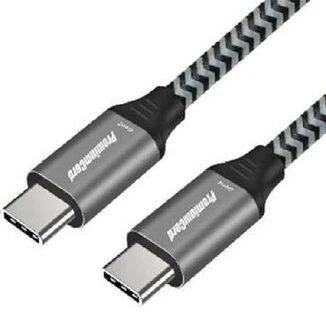 PREMIUMCORD kabelis USB-C M/M, 100W 20V/5A 480Mbps medvilnės pynė, 1,5m