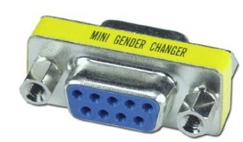 Geltonas DB-9 adapteris su mėlyna jungtimi