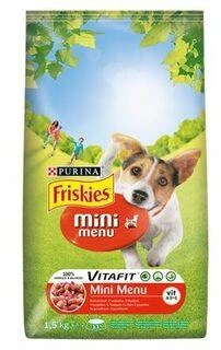 Purina Nestle Sausas Šunų Maistas - Friskies Mini Meniu Jautiena Su Daržovėmis, 1,5kg