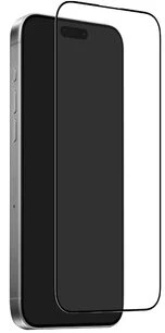Puro Frame apsauginis stiklas skirtas iPhone 17 su aplikatoriumi ir juodos spalvos rėmeliu