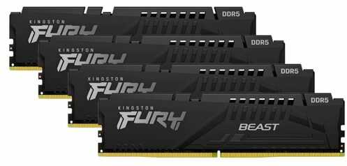 RAM Kingston KF556C40BBK4-64 64GB 5600MT/s DDR5 CL40 DIMM (Kit of 4) FURY Beast Juodas XMP | Kingstonas