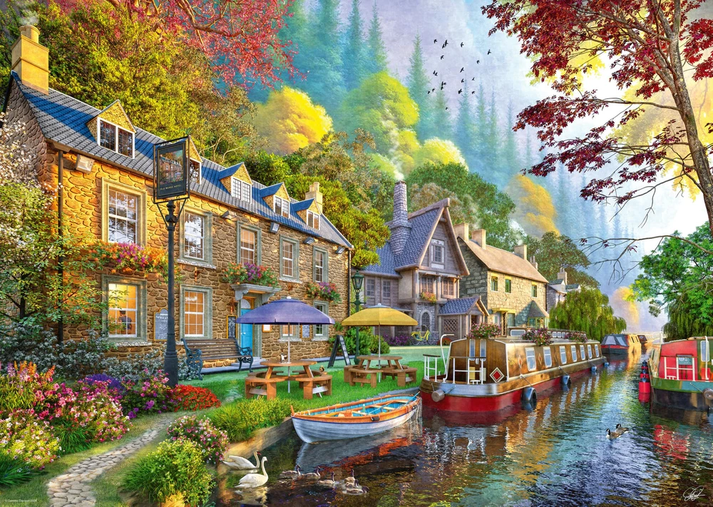 Ravensburger Dėlionė 1000 vnt. - Takelis palei kanalą