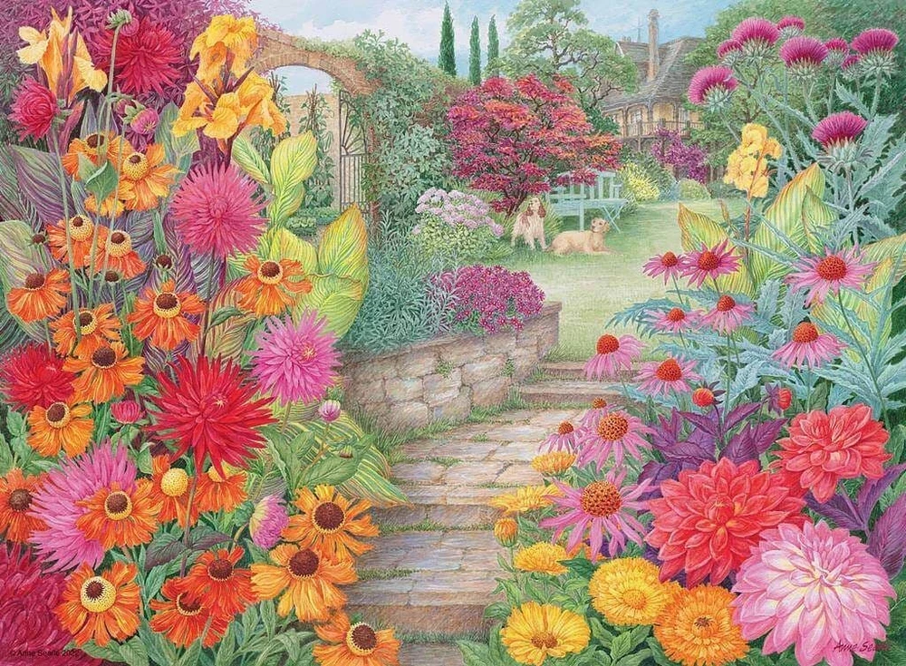 Ravensburger Dėlionė 4x500 vnt. - Nuostabūs sodai