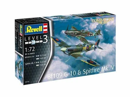 Revell kovinis rinkinys: Messerschmitt Bf 109G-10 & Spitfire Mk.V 1/72 (03710)