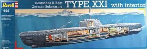 Revell - Deutsches U-Boot/German Submarine Type XXI su interjeru, 1/144, 05078