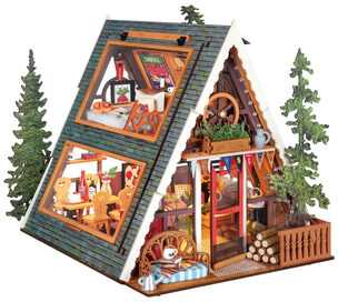 Robotime Mini namas 3D konstruktorius A-Frame Cabin Kalnų namelis