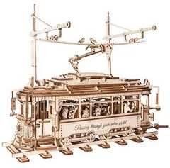 Robotime 3D medinis mechaninis konstruktorius MIESTO TRAMVAJUS