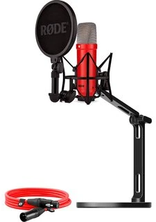 Rode Microphones NT1 Signature +XLR-cable+Desktop Studio Arm , microphone - red, Bundle