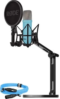Rode Microphones NT1 Signature +XLR-cable+Desktop Studio Arm , microphone - lightblue, Bundle