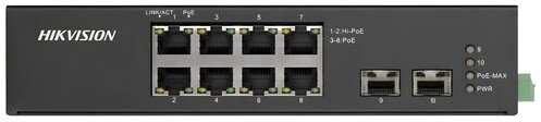 Šakotuvas SWITCH POE DS-3T0510HP-E/HS 8 PRIEVADŲ SFP Hikvision