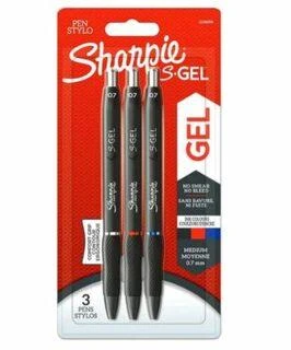 Irwin Rašiklis „Sharpie S-GEL", mėl./juod./raud., blist., 3 vnt.