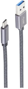 Kabelis USB Shiverpeaks USB-A - USB-C 2 m Pilka (BS13-38030)