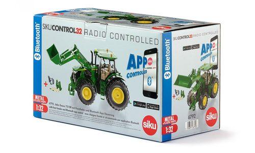 Siku Control32 John Deere 7310R with front loader and Bluetooth app control, RC (žalias)