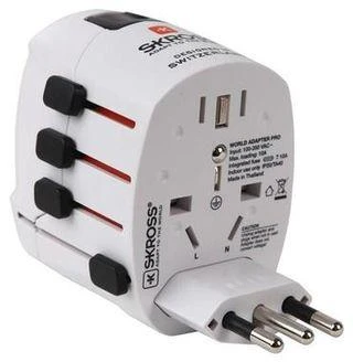 Kelioninis tinklo adapteris 230V 7A PRO kištukai AU/CN/UK/US/IT - lizdas EU SKROSS