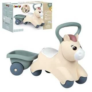Paspiriama mašinėlė Smoby Cute Baby Pony su priekaba