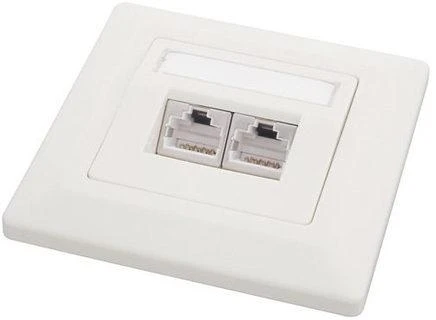 Solarix lizdas 2 x CAT5e STP RJ45 įleidžiamas baltas