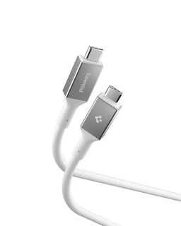 Spigen „Essential“ USB C–USB C 240 W laidas, baltas EB24012CC