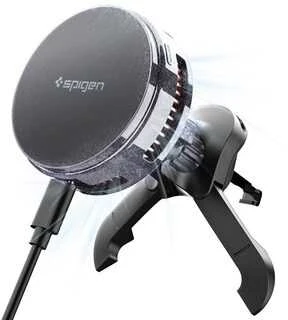 Automobilinis laikiklis Spigen Essential MagSafe Peltier Wireless Car Charger EV25MFAQ, juodas - Air vent