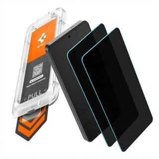 „Spigen Glass tR EZ Fit Pro HD“ (privatumo) 2 vnt., skaidrūs – „Samsung Galaxy S26“
