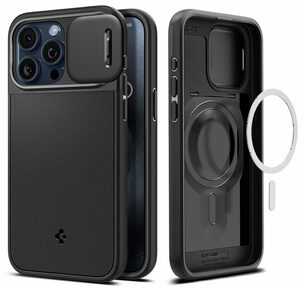 Apple iPhone 15 Pro Spigen Optik Armor MagSafe dėklas telefonui juodos spalvos