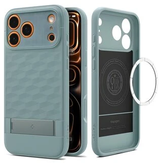 Dėklas Spigen PARALLAX ”S” MAG MagSafe iPhone 17 Pro / 18 Pro ŠALAVIJŲ ŽALIA