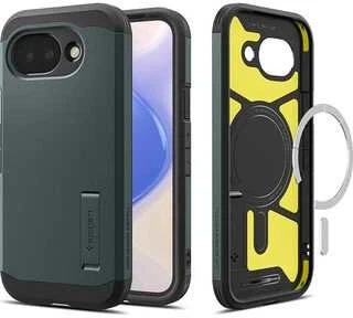 Dėklas Spigen „Tough Armor MagSafe“, „Abyss“ žalias – „Google Pixel 10a“