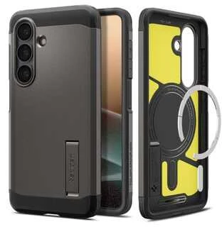 Spigen Tough Armor Mag MagSafe dėklas skirtas Samsung Galaxy S26 – pilkos spalvos