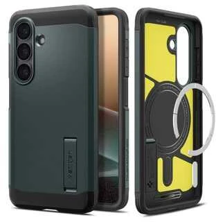 Spigen Tough Armor Mag MagSafe dėklas skirtas Samsung Galaxy S26+ – žalios spalvos