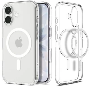 Spigen Ultra Hybrid MagSafe dėklas skirtas iPhone 17 – skaidrus ir baltos spalvos