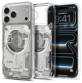 Dėklas Spigen Ultra Hybrid MagSafe iPhone 17 Pro Max / 18 Pro Max ZERO ONE natūralus titanas