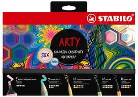 Stabilo Arty gaveæske pastel sortiment 50 dele
