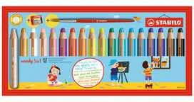 Stabilo Woody 3in1 kreidelės 18 spalvų + galąstuvas (381339)