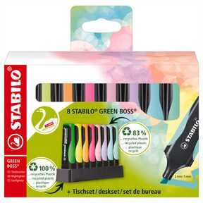 STABILO Žalias BOSS, 8 vnt., Įvairių spalvų, Kūginis galiukas, Įvairių spalvų, Plastikas, 2 mm