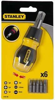 STANLEY WKRĘTAK MULTIBIT Z/G KRÓTKI + 7KOŃCÓWEK