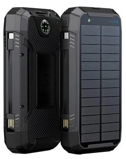 PowerNeed S20000Q mobiliųjų įrenginių įkroviklis Universalus Juodas Lightning, Solar, USB Belaidis įkrovimas Greitas įkrovimas Lauke