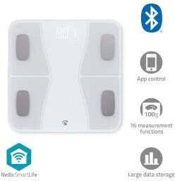 Vonios svarstyklės Nedis Vonios svarstyklės Nedis SmartLife BTHPS11WT Bluetooth balta