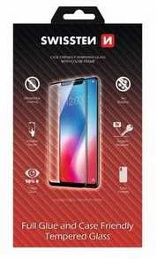 „Swissten“ grūdinto stiklo ekrano apsauga, skirta „Apple iPhone 12 PRO MAX“, juoda, tinkanti dėklui ir spalvotam rėmeliui.