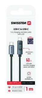 Swissten Swissten LCD Cable 60W USB-C - USB-C 1m