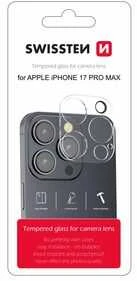 „Swissten“ grūdinto stiklo apsauginis stiklas kameros objektyvui, skirtas „Apple iPhone 17 Pro Max“.