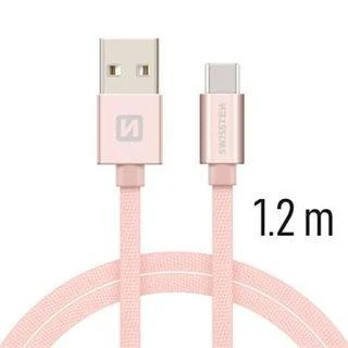 Swissten Textile Universal Quick Charge 3.1 USB-C duomenų ir įkrovimo laidas 1,2 m