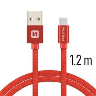 Swissten Textile Universal Quick Charge 3.1 USB-C duomenų ir įkrovimo laidas 1,2 m
