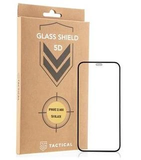 Tactical apsauginis stiklas Shield 5D skirtas Apple iPhone 13 mini su juodos spalvos krašteliu